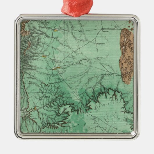 ニューメキシコの土地分類図 メタルオーナメント (正面)