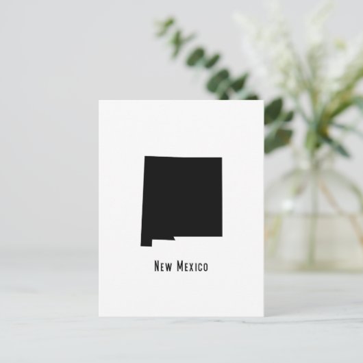 ニューメキシコの地図 – 黒と白のニューモダンメキシコ ポストカード (スタンド正面)