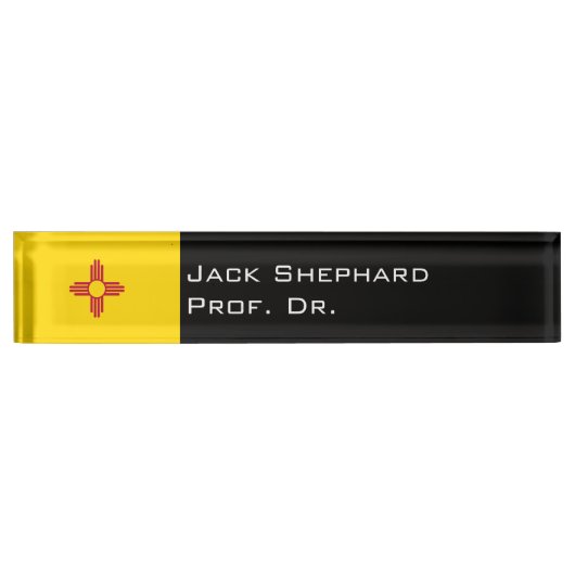 ニューメキシコの州の旗 デスクネームプレート (正面)