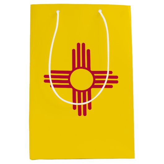 ニューメキシコの州の旗 ミディアムペーパーバッグ (正面)