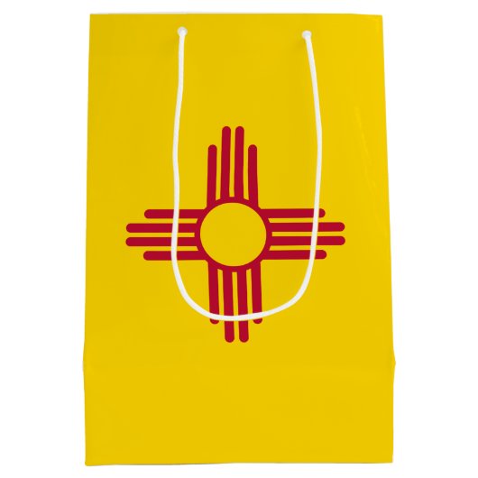ニューメキシコの州の旗 ミディアムペーパーバッグ (裏面)