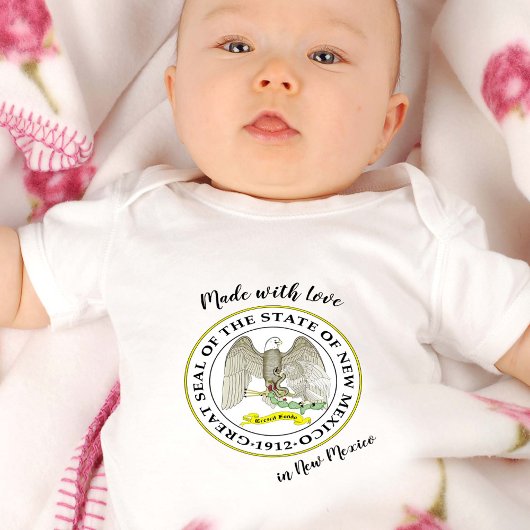 ニューメキシコの愛で作られた/国旗、州USA ベビーボディスーツ