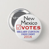 ニューメキシコの投票ヒラリー・クリントンの大統領2016年 缶バッジ (正面&裏面)