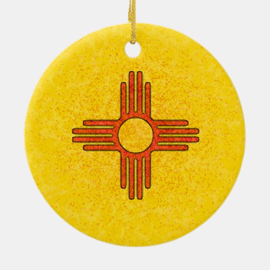 ニューメキシコの旗のオーナメント セラミックオーナメント (裏面)