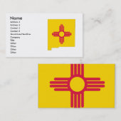 ニューメキシコの旗の地図 名刺 (正面/裏面)