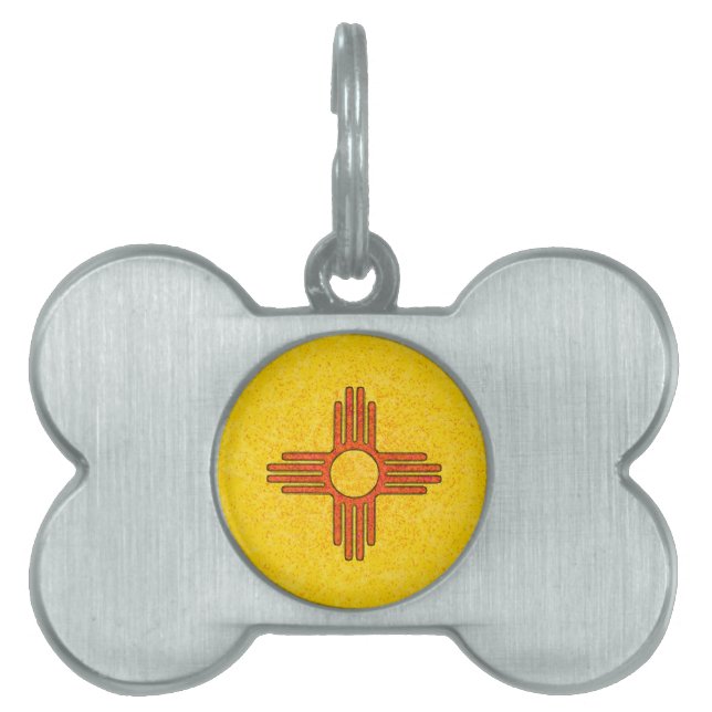 ニューメキシコの旗 ペットネームタグ (正面)