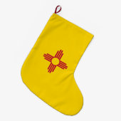 ニューメキシコの旗 ラージクリスマスストッキング (正面 (吊り時))