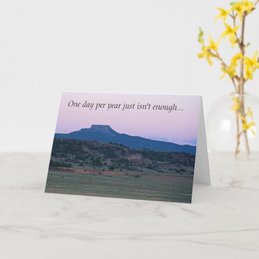 ニューメキシコの日没の景色の写真の父の日 カード (黄色い花)