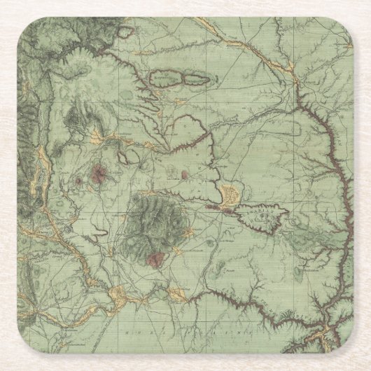 ニューメキシコの経済的な特徴 スクエアペーパーコースター (正面)