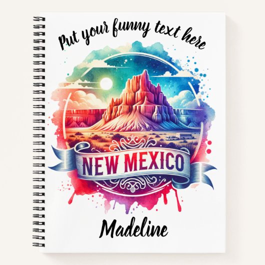 ニューメキシコの美しい風景のアート ノートブック (正面)