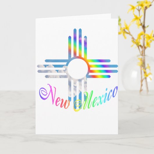 ニューメキシコの虹のジアの記号 カード (黄色い花)