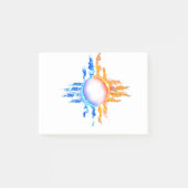 ニューメキシコの赤と青の炎のシンボル ポストイット (正面)