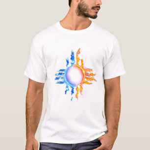 ニューメキシコの赤と青の炎のシンボル Tシャツ