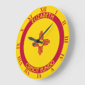 ニューメキシコの魅力国パーソナライズされた旗 ラージ壁時計 (傾斜)