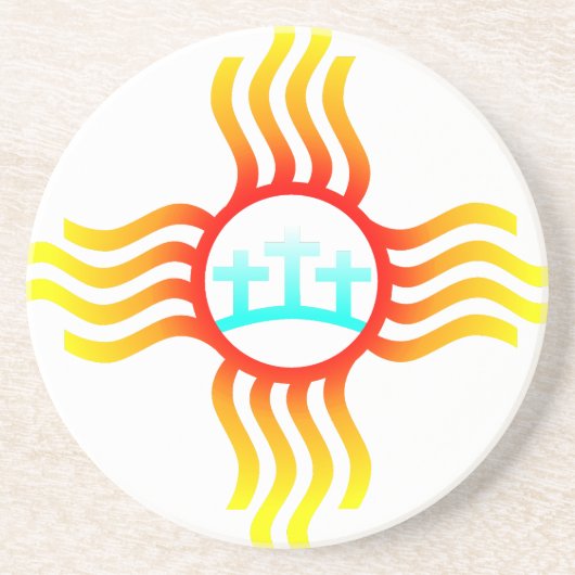 ニューメキシコの3つの十字ジアのシンボル コースター (正面)