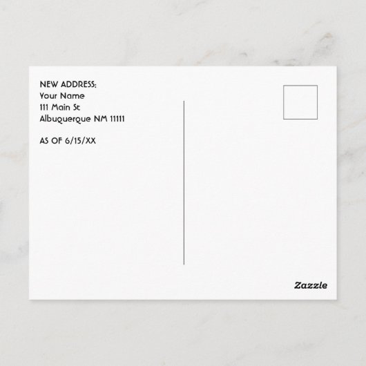 ニューメキシコへの移住 ヴィンテージ風 住所変更のお知らせ ポストカード (裏面)