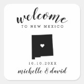 ニューメキシコへようこそ |結婚のカスタム好意 スクエアシール (正面)