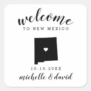 ニューメキシコへようこそ 結婚のカスタム好意 スクエアシール