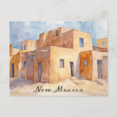 ニューメキシコアドビハウスウォーターカラートラベル ポストカード (正面)