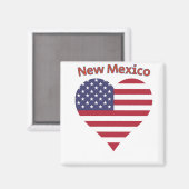 ニューメキシコアメリカ国旗のハート マグネット (正面/裏面)