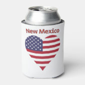 ニューメキシコアメリカ国旗のハート 缶クーラー (缶正面)