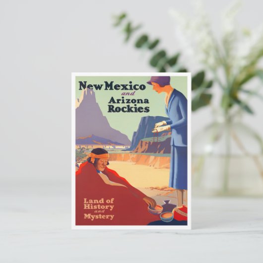ニューメキシコアリゾナのビンテージ旅行はがき ポストカード (スタンド正面)