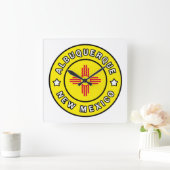 ニューメキシコアルバカーキ スクエア壁時計 (ホーム)