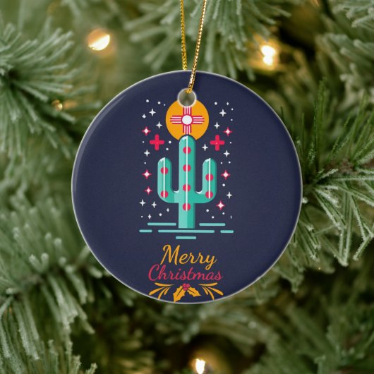 🔴ニューメキシコインスパイア国旗セラミックオーナメント セラミックオーナメント (ツリー)