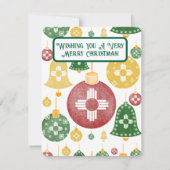 ニューメキシコクリスマスオーナメントズシアレッドグリーンブルー シーズンカード (正面)