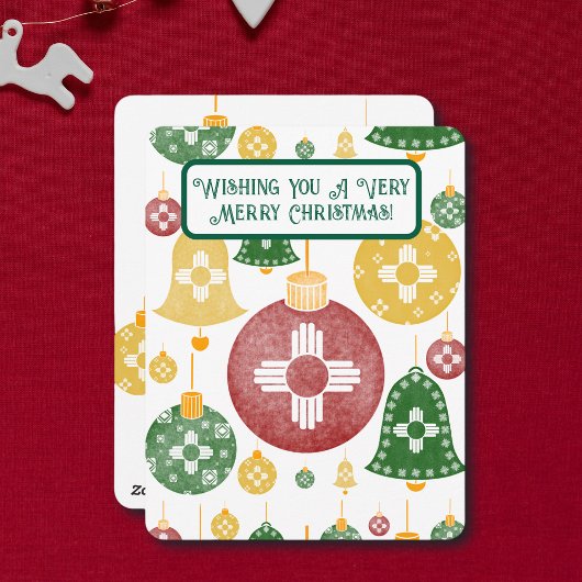 ニューメキシコクリスマスオーナメントズシアレッドグリーンブルー シーズンカード