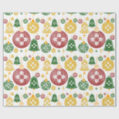ニューメキシコクリスマスオーナメントズシアレッドグリーンブルー ラッピングペーパー (フラット)