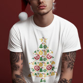 ニューメキシコクリスマスオーナメントズシアレッドグリーンブルー Tシャツ