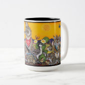 ニューメキシコサウスウエスト野生生物おもしろいカラフルマグ ツートーンマグカップ (正面右)