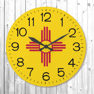 ニューメキシコジアサンフラグ2時雲サイズ ラージ壁時計