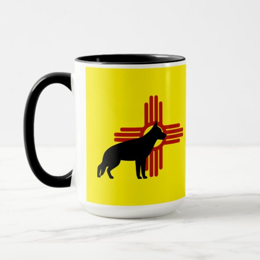 ニューメキシコドイツの羊飼いGSD犬ジアシンボル マグカップ (左)