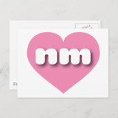 ニューメキシコピンクハート – 私はnmが大好き ポストカード (正面/裏面)