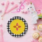 ニューメキシコプレート、バッファロー草原アメリカ合衆国・メキシコ国旗 ペーパープレート (パーティー)