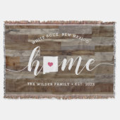 ニューメキシコホーム州パーソナライズされた 素朴 スローブランケット (正面)