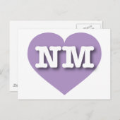 ニューメキシコラベンダーハート- I love NM ポストカード (正面/裏面)