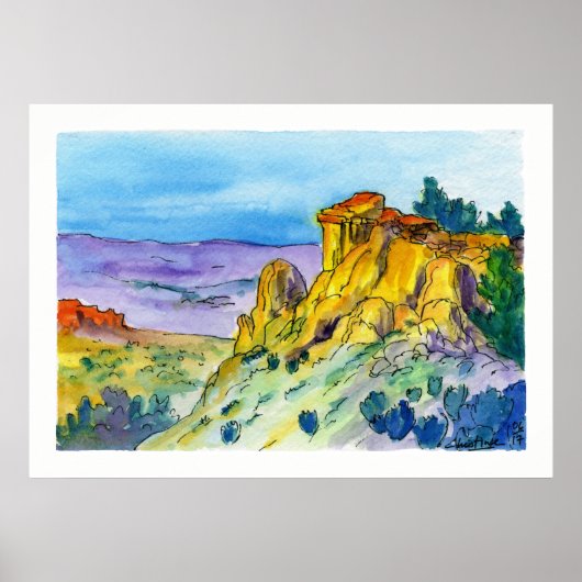 ニューメキシコランドスケープ高い砂漠のトレイル01 ポスター (正面)