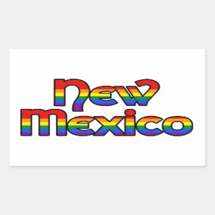 ニューメキシコレインボー文字シール 長方形シール