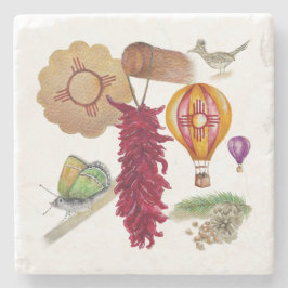 ニューメキシコレッドチリピノnツィアホットエアバルーン ストーンコースター