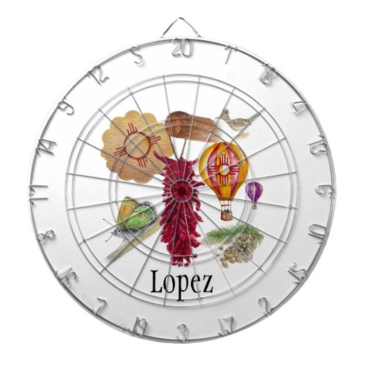 ニューメキシコレッドチリピノnツィアホットエアバルーン ダーツボード (正面)