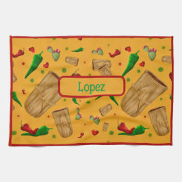 ニューメキシコレッド&グリーンチリータマレスツィアノパレス キッチンタオル