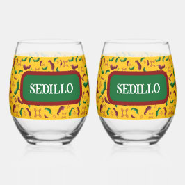 ニューメキシコレッド&グリーンチリータマレスツィアノパレス ステムなしワイングラス