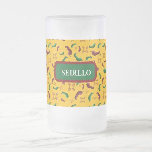 ニューメキシコレッド&グリーンチリータマレスツィアノパレス フロストグラスビールジョッキ (中央)