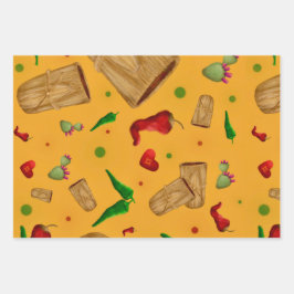 ニューメキシコレッド&グリーンチリータマレスツィアノパレス ラッピングペーパーシート