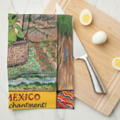 ニューメキシコロズウェルエイリアンおもしろいホットエアバルーンジア キッチンタオル (四つ折り)