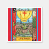 ニューメキシコロズウェルエイリアンおもしろいホットエアバルーンジア スタンダードカクテルナプキン (正面)