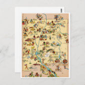 ニューメキシコヴィンテージおもしろいの地図 ポストカード (正面/裏面)